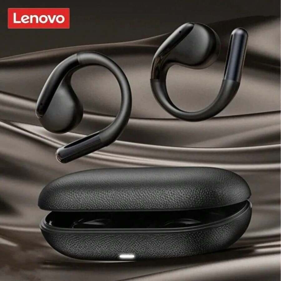 Lenovo Słuchawki douszne Enovo EA360 OWS bezprzewodowe TWS z wiszącym uchem Bluetooth 5.4, sterowanie dotykowe, dźwięk stereo przestrzenny, słuchawki sportowe Ap - Czarne - Zobacz 1