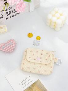 便携式极简灯芯绒零钱包多功能卡通物品收纳包女士随身携带口红及必备品收纳包旅行洗漱包及文件袋女士钱包迷你钱包可爱钱包钥匙扣零钱包秋季旅行钱包旅行、度假、上学使用，婚礼伴娘礼物、妈妈礼物、生日礼物、送给朋友和老师的礼物、圣诞礼物 - 彩色 - 查看 6