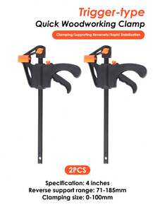 5PCS Woodworking Work Bar 4 Inch Clamp Clip Set Hard Quick Ratchet Release Clip DIY Carpentry Hand Tool Woodworking Clamp - Multicolor - View 11