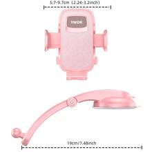 YWOR Pink Car Phone Holder, Universal Car Phone Holder, Super Suction Cup Car Phone Holder - Pink - View 3