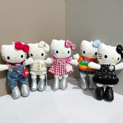 Sanrio Hello Kitty长腿时尚连衣裙 Hello Kitty背带裤 Hello Kitty猫咪包包挂饰 可爱Hello Kitty背包钥匙扣 Hello Kitty毛绒娃娃吊坠