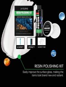 JAYSUING Epoxy Resin Art Craft Making Jewelry Decor Renovation Polishing Kit, Stain Removal Cleaning Repair Scratch Polishing Surface Cleaning Care Agent, Restore High Gloss Of Epoxy Products, Make Old Items Look Brand New. - 彩色 - 查看 8