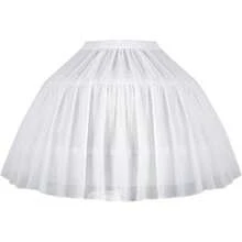 Women's White Lolita Style Petticoat Skirt, Chiffon Fabric, Elastic Waist