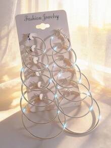 Bộ 24/12 khuyên tai tròn trơn đơn giản, tối giản, nhiều kích cỡ, kiểu dáng cá tính dành cho nam và nữ, thích hợp cho kỳ nghỉ, tiệc tùng, hẹn hò, phối đồ hàng ngày, món quà tuyệt vời cho ngày Valentine, năm mới, trang sức chất lượng cao với giá cả phải chăng. - Nhiều màu - Xem 8