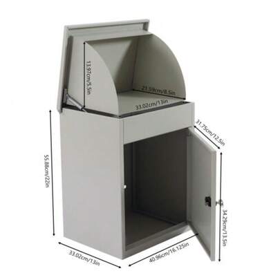 Large Parcel Package Delivery Drop Box Home Porch Lockable Mailbox Wall Mounted