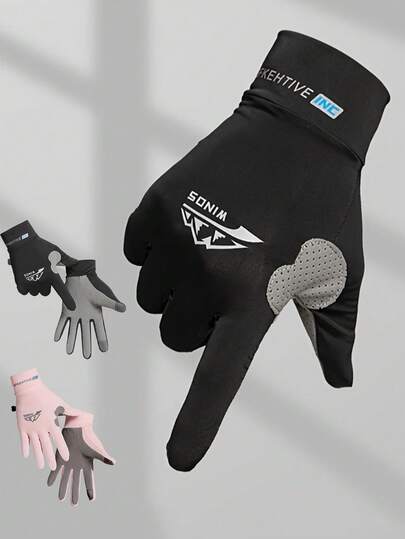 Unisex halkfria helfingerskyddshandskar, andningsbara sportfiskehandskar, lätta UV-skyddande cykelhandskar, lämpliga för fiske, vandring, cykling, bilkörning, båtliv och andra utomhusaktiviteter, cykeltillbehör