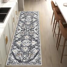 1 件黑白复古花卉图案装饰地毯，适用于装饰地毯、卧室装饰、小地毯、地毯、家居装饰、客厅地毯、客厅小地毯、卧室地毯、客厅家居装饰、户外地毯、可水洗地毯、长毛绒地毯、厚地毯、厚地毯、毛绒地毯、秋冬季地毯、厚地毯