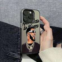 Funda de Teléfono con Imagen de Cantante de Hip-Hop Creativo y de Moda Adecuada para Apple 17 Air 16 15 14 13 12 11 Pro Max X XR XSMAX 8 7 Plus Color Plateado Mate Carcasa Dura Trasera de Moda, Accesorio Elegante,Estilo Hiphop,Funda de Moda,Carcasa Duradera,Moldeado por inyección,Amantes de17,17 Pro Max - Plateado - Ver 2