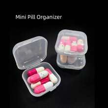 Mini Pill Box With Separate Compartments - PP Plastic Jewelry Storage Box For Earrings And Small Items - Transparent - View 3
