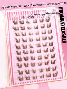 60 piezas de pestañas gruesas con efecto ahumado de zorro marrón sin pegamento de HZAlley, de color caramelo natural, alta capacidad, autoadhesivas, sin pegamento, sin remoción, para principiantes, con rizo C, se ajustan al área del ojo segmentado - Amarillo Mostaza - Ver 7