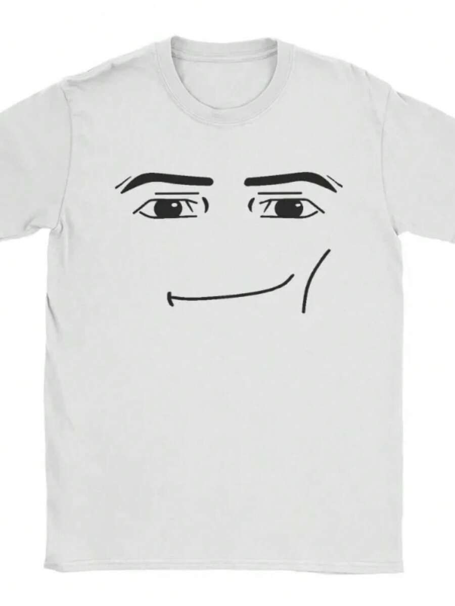 Y2k Anime Robot Robloxs Face New Arrival Mens Clothes Tee Shirt Homme Graphic T-Shirts Men Tshirt For Men Ropa Hombre 71081.Jpg - Trắng 33 - Xem 1
