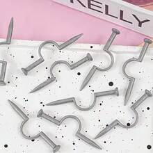 10pcs Finger Nail Piercing Prop Set, Party Gathering Interactive Joke Supplies, Friends Team Building Dinner Gag Gifts, Creative Funny Small Presents - Silver - View 8