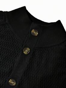 WAIT HIM Men's Casual Minimalist Button-Up Long Sleeve Sweater, Autumn/Winter