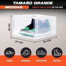 QY- Sneaker Game Rookie Box Set de 10 Cajas Para Zapatos Sneakers 100% Transparentes Apilables Apertura Frontal Magnética Resistente Durable Organizador de Zapatos Cajas para Tenis -3955 - transparente - Ver 4