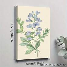 2D Flat, Posters & Prints 1pc Framed Canvas Poster Wall Art For Living Room, Blue Floral Botanical Canvas Prints, Minimalist Flower Vintage Wall Decor, Pea Branch Leaf Wall Pictures For Bathroom Bedroom Above Bed Kitchen Wall Art Canvas Paintings Ideal Gift For Bedroom Living Room Corridor Wall Art Wall Decor Room Decoration 2D - Multicolor - View 10