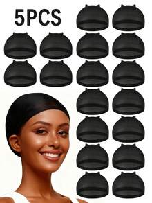 20pcs Wig Cap Elastic Mesh Wig Liner, Wig Cap, Beige Elastic Nylon Wig Cap - Multicolor - View 14