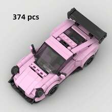 MIKEMENG Pink/Gray/Supercar Racing Classic MOC Building Blocks Set, Adult DIY Buildable Car Toy Model, City Tech Champion Cup Series, Suitable As Birthday, Halloween, Christmas Gift