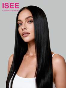 ISEE Hair Made Of 100% Unprocessed Human Virgin Hair Yaki Straight Wig 180% Density 8-16 Bob Inch 18-30 Regular Inch 6*4 HD Closure Pre-Bleached Knots Lace Hair Pre-Cut Lace Pre-Plucked Hairline Unprocessed Human Hair - SNatural - View 3