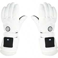 Guantes De Invierno Calefactables, Recargables con 3 Niveles De Temperatura Calentador De Manos para Clima Fro Nevado, para Hombres Mujeres Ancianos Esqu Snowboard Motociclismo Ciclismo - En blanco y black - Ver 9
