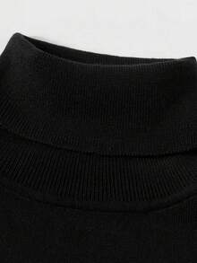 Jersey de cuello alto liso y casual de manga larga, para otoño/invierno