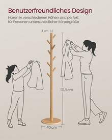 VASAGLE Coat Rack - Natural Colors - View 5