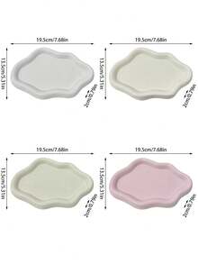 1 pieza Plato de cerámica con diseño de nube estilo INS, vajilla de alta calidad, apto para desayuno, postre, fruta - Multicolor - Ver 3