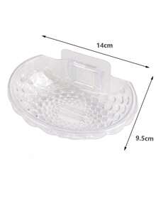 1pc Transparent Soap Dish, Bathroom Wall Mounted Soap Holder, No Drilling Required