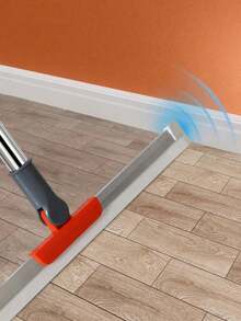 1pc Silicone Floor Squeegee, Magical Silicone Broom, Water Scraper, Suitable For Home, Kitchen, Bathroom, Wall, Glass Cleaning, Telescopic Long Handle, Wet & Dry Use, Removes Dirt, Silicone Material, Stainless Steel Rod, Telescopic Handle, Applicable For Floor, Window, Glass, Wall, Bathroom, Gift For Women, Kitchen Accessory, Home Supplies