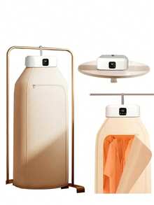 Secadora de ropa portátil, temporizador de control remoto inteligente de 1 a 8 horas, ajuste de temperatura para diferentes prendas, rayos ultravioleta LED incorporados para desinfectar la ropa, adecuado para hogares, apartamentos, viajes de negocios y viajes. - Blanco puro - Ver 1