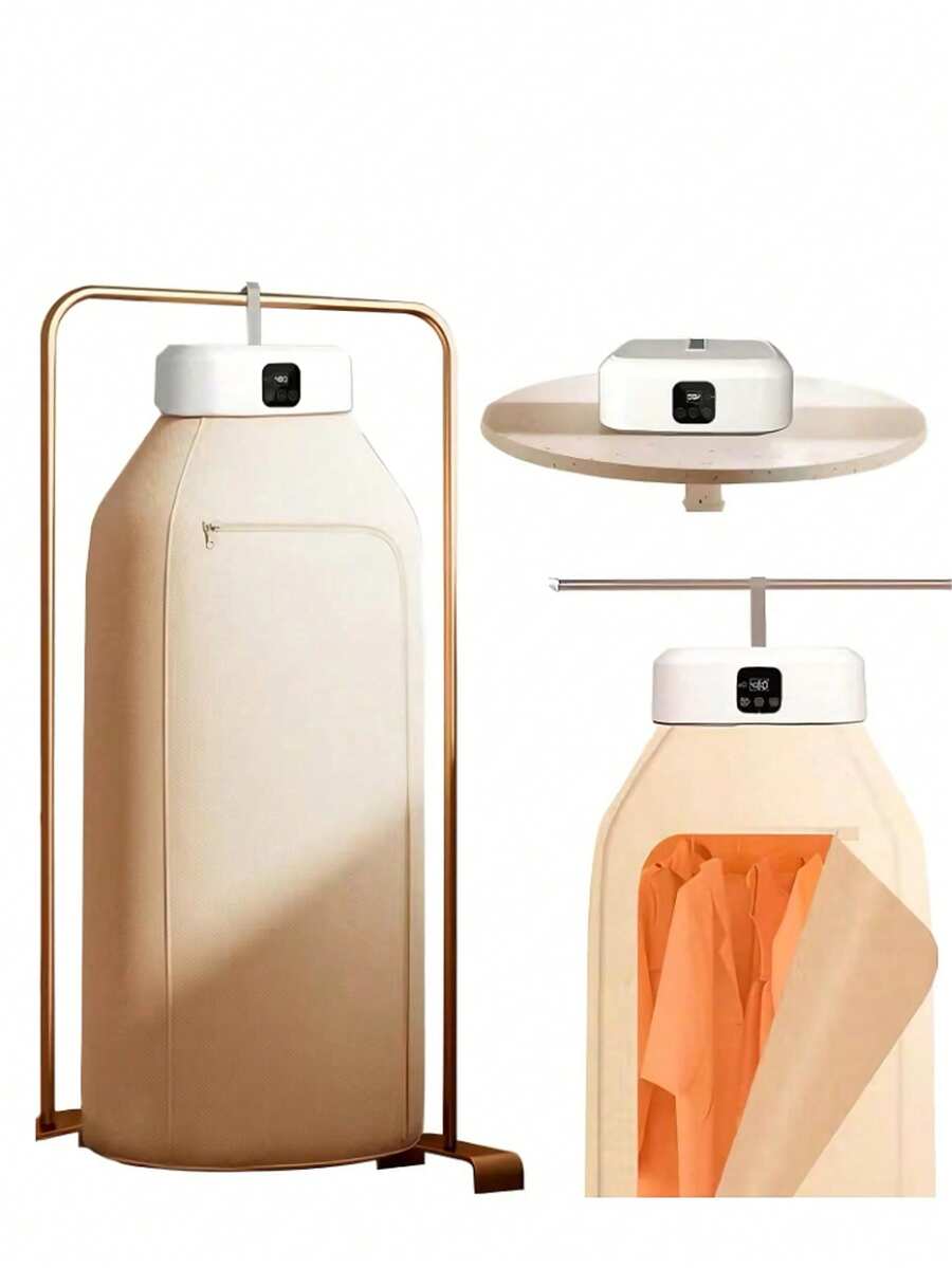 Secadora de ropa portátil, temporizador de control remoto inteligente de 1 a 8 horas, ajuste de temperatura para diferentes prendas, rayos ultravioleta LED incorporados para desinfectar la ropa, adecuado para hogares, apartamentos, viajes de negocios y viajes. - Blanco puro - Ver 1