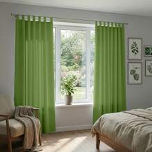 Farfallarossa Plain Colored Plain Weave Semi-Blackout Curtain (1 Piece), Size 140x260CM, Is The Ideal Choice For Those Seeking A Perfect Balance Between Style And Practicality In Home Decor. - Dark Green - View 3