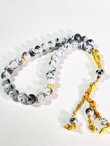 1 Stück Muslimisches Glasperlen Tasbih/Rosenkranz mit 3 Quasten, Gebetsperlen für Dhikr/Zikr, Religiöses Ritual Gebets-Zubehör aus dem Nahen Osten, haltbar & tragbar - Verschiedenfarbig - Übersicht 9
