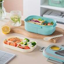 Portable Multi-Compartment Lunch Box - 1200ml Large Capacity Lunch Box - Microwave Heating Reusable Lunch Box - Multicolor - View 6