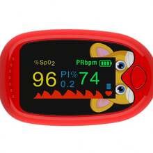 Oxímetro digital recargable que controla simultáneamente la saturación de oxígeno, la frecuencia del pulso y la PI para realizar pruebas y controles diarios Fácil de usar Cómodo de llevar (amarillo, rojo, azul). - Rojo - Ver 7