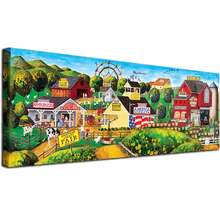 5D DIY钻石画套装，超大尺寸90x30厘米全钻圆形钻石工艺艺术套装，适合成人，最佳家居墙面装饰艺术品，理想的圣诞节和万圣节减压礼物 - 駝色 - 查看 9