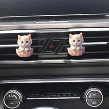 Clip de ventilación para ambientador de gato,Clip de ventilación para ambientador de coche de dibujos animados | Precioso clip de aromaterapia para salida de aire de coche con forma de gato - Difusor(D D) - Multicolor - Ver 3