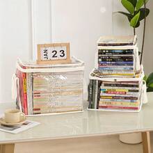 1pc Foldable Transparent PVC Storage Bag - Large Capacity Storage + Black Edging Reinforcement, Handheld Portable + Foldable Space-Saving, Scratch-Resistant Suitable For Storing Toys/Clothes/Books, Home Organization/Travel/Dorm - Multicolor - View 8