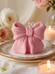 1pc Bow-Shaped Scented Candle, Long-Lasting Fragrance, Gift For Women, Home Decor, Aromatherapy, Suitable For Bedroom, DIY Gift. Also Applicable For Home Decoration, Fireplace, Living Room, Center Decor, Office, Valentine's Day Gift, Candle Set, Scented Candle, Friend Gift, Gift For Her. - Multicolor - View 5