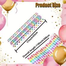 1/3 Rollos de papel de regalo de cumpleaños - Extra largo 43x300 cm, decoraciones para fiestas, suministros para fiestas de cumpleaños, envolver regalos - para cumpleaños, bodas, aniversarios - fácil de cortar y envolver para decoraciones, diseño festivo, colores vibrantes, organizadores de eventos, papel de regalo, papel de regalo a rayas, rollo de papel de regalo, papel de regalo, papel de regalo para ramos, papel de regalo - Multicolor - Ver 3