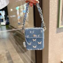 Compatible With Samsung Galaxy Z Flip7, Galaxy Z Flip6 Phone Case, Blue Denim Bow Tie Design With Lanyard, Card Holder, Protective Cover, Foldable, Shock-Resistant, Cushioned, Slim, Lightweight, Anti-Slip, Foldable Phone Case, Protective Cover Compatible With Galaxy Z Flip5, Galaxy Z Flip7 FE - Multicolor - View 8