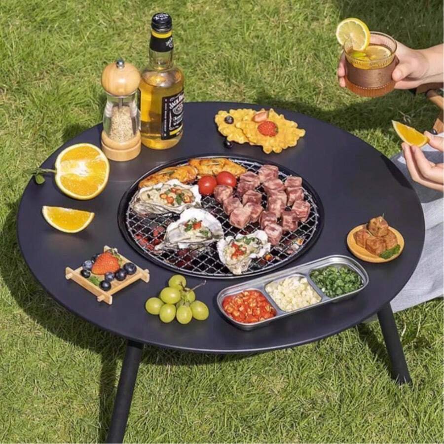 Outdoor Smokeless Barbecue Grill, Portable Folding Barbecue Table, Charcoal Grill For Backyard, Patio, Camping