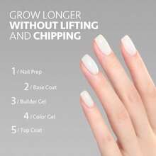 GAOY Builder Gel For Nails, 16ml Nail Strengthener In A Bottle, Nail Extension Hard Gel, Soak Off Long Lasting UV Light Cure, 1731 Milky White, Base Coat Top Coat Needed - MàuG - Xem 4