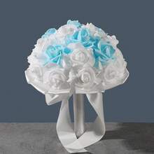 简约而不失奢华的婚礼捧花，简约而美丽优雅的人造花，适合新娘和新郎，也适用于婚礼、订婚和家居装饰。