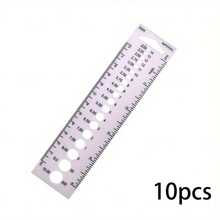 1/10个塑料钩针量规 - 编织针量规和测量工具，工艺收纳盒，美术用品，塑料材质，白色/粉色（粉色指紫红色）可选，毛线钩编 - 彩色 - 查看 11