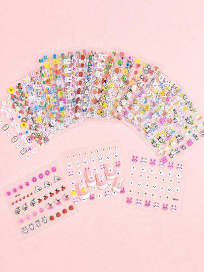 20/10pcs Rabbit Nail Stickers, Nail Art, Nail Decals, Cartoon Nail Stickers, Nail Design, Nail DIY Decorations, Friend Gift, Nail Stickers Nails Nail Supplies