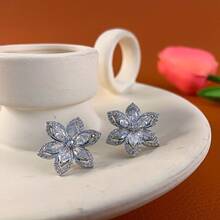 Forest Style  Flower Metal Bowknot Earrings French Retro High-End Earrings Exquisite Light Luxury Fashion Ear Jewelry - E6357 Silver Needle - Silver - View 27