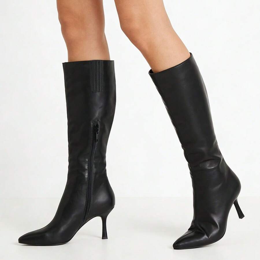 Women's Fashionable Pointed-Toe Stiletto Boots With A Sexy And Elegant Side Zipper Design, Suitable For Christmas, Halloween, Valentine's Day, Music Festivals, Nightclubs And Parties. - 蛇 - 查看 1
