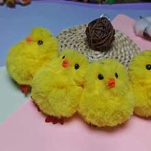 Pollitos de Pascua, pollitos de algodón amarillos, pollitos de Pascua con pompones, decoraciones de Pascua. - Amarillo - Ver 11