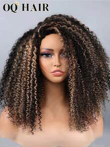 OQ Hair Balayage Highlight Brown Kinky Curly Half Wig Draw-Strings Flip Over Wig 180% Density 16-28 Inch Wear Go Half Wig 100% Virgin Human Hair Wigs 100 Natural Human Hair Wigs Glueless Glueless Sans Colle Bling Hair Human Hair Christmas Wigs Y2k Human Hair Wig Christmas Gifts Hair Accessories 100 Human Hair Wigs Real Human Hair Lace Wig Daily Use Quick Ship Women Fast Shipping Vacation Travel For Women