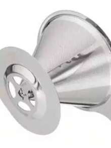 Filtro De Café Coador Inox Reutilizável Pour Over/Filtro de chá reutilizável de aço inoxidável alta qualidade 304 - Prata - Visão 5